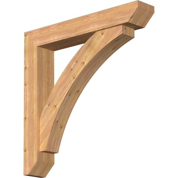Ekena Millwork Thorton Slat Smooth Bracket w/ Offset Brace, Western Red Cedar, 7 1/2"W x 44"D x 44"H BKT0806X44X44THR06SWR - main